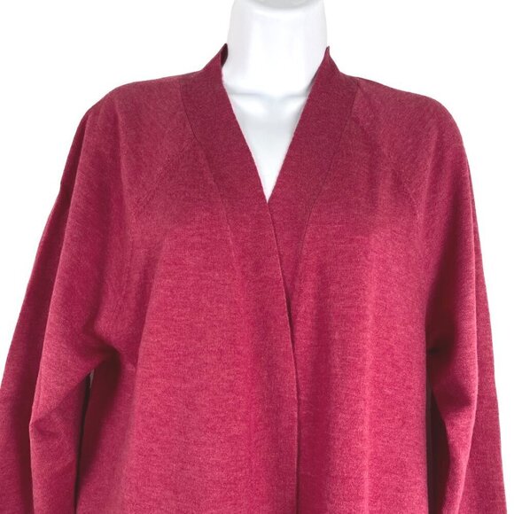 Soft Surroundings Pattern Back Cardigan Large Paisley Pink Raspberry NWT CJ-1658 - Picture 4 of 11